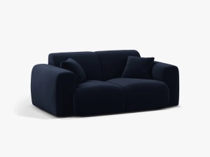 CANAPEA CU 2 LOCURI, MOLINO, 170 CM, ALBASTRU ROYAL, CU TAPITERIE DIN TEXTIL CATIFEA VELVET CASINO, MICADONI - Img 2