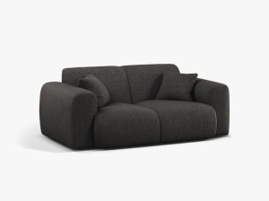 CANAPEA CU 2 LOCURI, MOLINO, 170 CM, GRI ANTRACIT, CU TAPITERIE DIN TEXTIL CHENILLE EDEN, MICADONI - Img 2