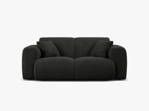 CANAPEA CU 2 LOCURI, MOLINO, 170 CM, NEGRU, CU TAPITERIE DIN TEXTIL BOUCLE BALOO, MICADONI