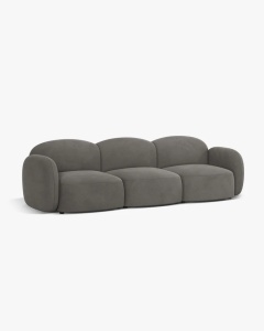 CANAPEA CU 3 LOCURI BLAIR, 274X 95, GRI, CU TAPITERIE DIN TEXTIL CATIFEA CASINO, MICADONI - Img 2