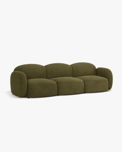 CANAPEA CU 3 LOCURI BLAIR, 274X 95, VERDE DESCHIS, CU TAPITERIE DIN TEXTIL CATIFEA CASINO, MICADONI - Img 2