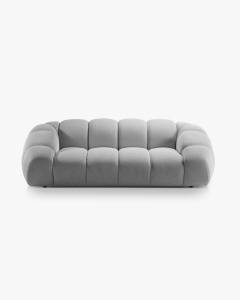 CANAPEA CU 3 LOCURI DIANA, ARGINTIU, 234X114 CM, TAPITAT CU TAPITERIE DIN TEXTIL 3D SONIC, MICADONI