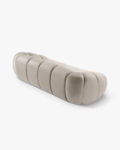 CANAPEA CU 3 LOCURI DIANA, BEJ, 234X114 CM, TAPITAT CU TAPITERIE DIN TEXTIL CATIFEA SALVADOR, MICADONI - Img 3