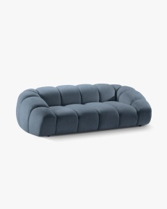CANAPEA CU 3 LOCURI DIANA, BLUE JEANS, 234X114 CM, TAPITAT CU TAPITERIE DIN TEXTIL STRUCTURAT BUBBLE, MICADONI