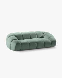 CANAPEA CU 3 LOCURI DIANA, VERDE MENTA, 234X114 CM, TAPITAT CU TAPITERIE DIN TEXTIL 3D SONIC, MICADONI