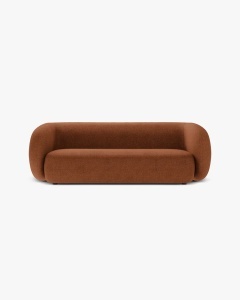 CANAPEA CU 3 LOCURI KATE, CARAMIZIU, 213X99 CM, TAPITAT CU TAPITERIE DIN TEXTIL BOUCLE BALOO, MICADONI - Img 2