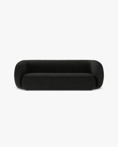 CANAPEA CU 3 LOCURI KATE, NEGRU, 213X99 CM, TAPITAT CU TAPITERIE DIN TEXTIL BOUCLE BALOO, MICADONI
