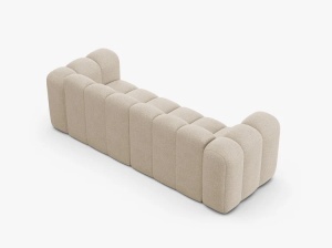 CANAPEA CU 3 LOCURI LUPIN 228, BEJ, CU TAPITERIE DIN TEXTIL BOUCLE BALOO, MICADONI - Img 3