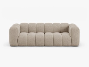 CANAPEA CU 3 LOCURI LUPIN 228, BEJ INCHIS, CU TAPITERIE DIN TEXTIL CHENILLE EDEN, MICADONI