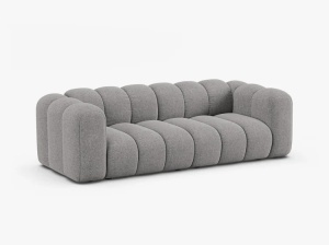 CANAPEA CU 3 LOCURI LUPIN 228, GRI DESCHIS, CU TAPITERIE DIN TEXTIL CHENILLE EDEN, MICADONI - Img 2