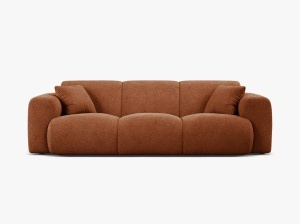 CANAPEA CU 3 LOCURI, MOLINO, 235 CM, CARAMIZIU, CU TAPITERIE DIN TEXTIL BOUCLE BALOO, MICADONI