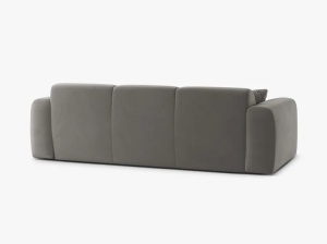 CANAPEA CU 3 LOCURI, MOLINO, 235 CM, GRI, CU TAPITERIE DIN TEXTIL CATIFEA VELVET CASINO, MICADONI - Img 3