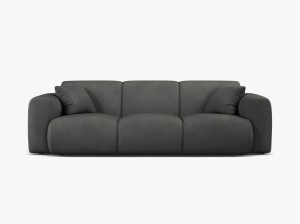 CANAPEA CU 3 LOCURI, MOLINO, 235 CM, GRI INCHIS, CU TAPITERIE DIN TEXTIL CHENILLE REBEL, MICADONI