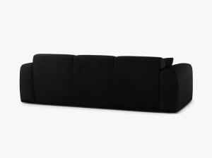 CANAPEA CU 3 LOCURI, MOLINO, 235 CM, NEGRU, CU TAPITERIE DIN TEXTIL CHENILLE REBEL, MICADONI - Img 3