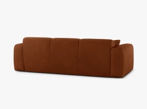 CANAPEA CU 3 LOCURI, MOLINO, 235 CM, PORTOCALIU, CU TAPITERIE DIN TEXTIL CHENILLE REBEL, MICADONI - Img 3