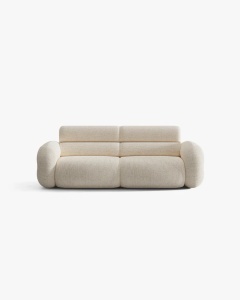 CANAPEA CU 3 LOCURI, NEO, BEJ DESCHIS, 220X100 CM, TAPITAT CU TAPITERIE DIN TEXTIL CHENILLE SILENCIO, MICADONI