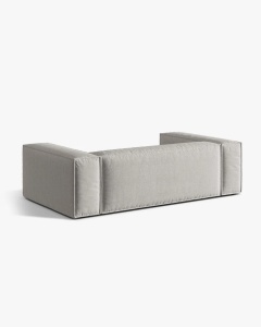CANAPEA CU 3 LOCURI, NURIA GRI DESCHIS, 210X110 CM, TAPITAT CU TAPITERIE DIN TEXTIL STRUCTURAT LIBERTY, MICADONI - Img 3