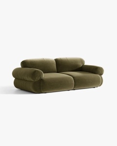 CANAPEA CU 3 LOCURI, OPHELIA, VERDE, 217 CM, CU TAPITERIE DIN TEXTIL CATIFEA VENUS, MICADONI - Img 2
