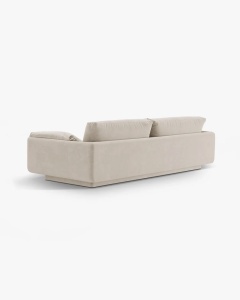 CANAPEA CU 3 LOCURI, TORINO, 220X103, BEJ DESCHIS, CU TAPITERIE DIN TEXTIL CATIFEA CASINO, MICADONI - Img 2