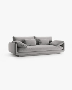 CANAPEA CU 3 LOCURI, TORINO, 220X103, GRI DESCHIS, CU TAPITERIE DIN TEXTIL STRUCTURAT WIND, MICADONI - Img 3