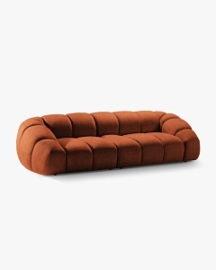 CANAPEA CU 4 LOCURI DIANA, SCORTISOARA, 294X114 CM, TAPITAT CU TAPITERIE DIN TEXTIL STRUCTURAT BUBBLE, MICADONI - Img 2