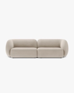 CANAPEA CU 4 LOCURI KATE, BEJ, 243X99 CM, TAPITAT CU TAPITERIE DIN TEXTIL CATIFEA SALVADOR, MICADONI