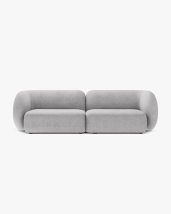 CANAPEA CU 4 LOCURI KATE, GRI DESCHIS, 243X99 CM, TAPITAT CU TAPITERIE DIN TEXTIL BOUCLE BALOO, MICADONI