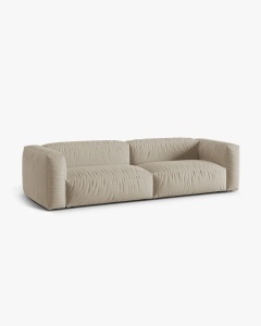 CANAPEA CU 4 LOCURI, MARTINA, BEJ DESCHIS, 320 CM, CU TAPITERIE DIN TEXTIL STRUCTURAT BOSTON, MICADONI - Img 2