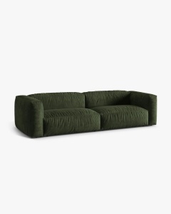 CANAPEA CU 4 LOCURI, MARTINA, VERDE, 320 CM, CU TAPITERIE DIN TEXTIL CATIFEA VOGUE, MICADONI - Img 2