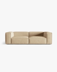 CANAPEA CU 4 LOCURI, NURIA NUD, 250X110 CM, TAPITAT CU TAPITERIE DIN TEXTIL CATIFEA PARIS, MICADONI