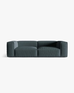 CANAPEA CU 4 LOCURI, NURIA PETROL INCHIS, 250X110 CM, TAPITAT CU TAPITERIE DIN TEXTIL STRUCTURAT LIBERTY, MICADONI