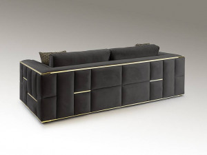 CANAPEA DE LUX, BERLIN, 9031371, 3 LOCURI, ANTRACIT/AURIU, DESIGN MODERN - Img 2