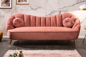 CANAPEA DEOSEBITA 220CM, CATIFEA ROZ INCHIS, DESIGN RETRO, ARTIM GROUP SELECTION - Img 1