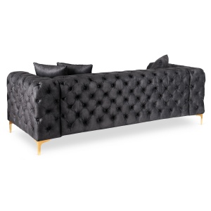 CANAPEA DEOSEBITA 3 LOCURI, ARTIM MEBLE, MATERIAL TEXTIL( CATIFEA) SI SUPORT METALIC, CULOARE NEAGRA/AURIU, STIL MODERN - Img 4
