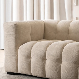 CANAPEA ELEGANTA 2 LOCURI, ARTIM MEBLE, MATERIAL TEXTIL SI LEMN, CULOARE CREM, STIL MODERN - Img 2