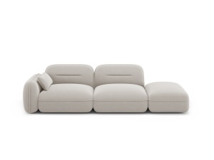 CANAPEA ELEGANTA 3 LOCURI, SYDNEY, BEIGE DESCHIS, DREAPTA, MATERIAL CATIFEA, ARTIM GROUP SELECTION - Img 3