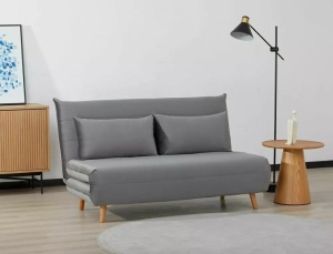 CANAPEA EXTENSIBIA SPIKE II, GRI 139/FAG, TAPITERIE DIN CATIFEA SI PICIOARE DIN LEMN