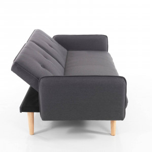 CANAPEA EXTENSIBILA 190CM, DEDE, COD 5716, STIL MODERN, REALIZATA DIN LEMN SI STOFA GRI - Img 6
