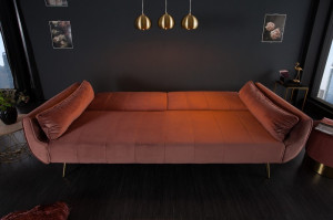 CANAPEA EXTENSIBILA 215CM, DIN CATIFEA ROZ/ AURIU, DESIGN MODERN, ARTIM GROUP SELECTION - Img 5
