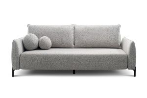 CANAPEA EXTENSIBILA AURORA, GRI, CONFECTIONATA DIN METAL, SPUMA SI TEXTIL, STIL MODERN - Img 1