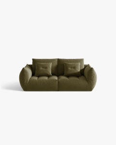 CANAPEA EXTENSIBILA CU 3 LOCURI, BLOOM, 232 CM, VERDE DESCHIS, CU TAPITERIE DIN TEXTIL CATIFEA CASINO, MICADONI