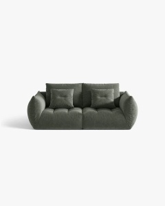 CANAPEA EXTENSIBILA CU 3 LOCURI, BLOOM, 232 CM, VERDE MUSCHI, CU TAPITERIE DIN TEXTIL STRUCTURAT WIND, MICADONI