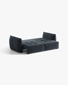 CANAPEA EXTENSIBILA CU 3 LOCURI, BLOOM, 250 CM, ALBASTRU MARIN, CU TAPITERIE DIN TEXTIL STRUCTURAT WIND, MICADONI - Img 4