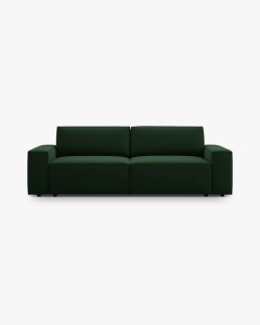 CANAPEA EXTENSIBILA CU 3 LOCURI, JODIE, 107X472 CM, ADANCIME SCAUN 62 CM, VERDE SMARALD, TAPITAT CU TAPITERIE DIN TEXTIL CATIFEA BLUVEL, MICADONI