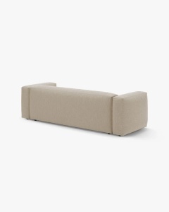 CANAPEA EXTENSIBILA, CU 3 LOCURI, MARTINA, BEJ DESCHIS, 264 CM, CU TAPITERIE DIN TEXTIL STRUCTURAT BOSTON, MICADONI - Img 5