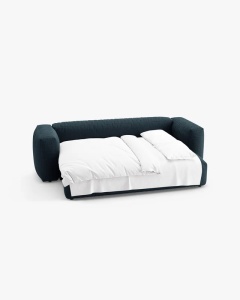 CANAPEA EXTENSIBILA, CU 3 LOCURI, MARTINA, BLUE JEANS, 264 CM, CU TAPITERIE DIN TEXTIL STRUCTURAT BOSTON, MICADONI - Img 4