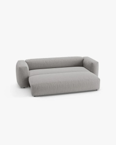CANAPEA EXTENSIBILA, CU 3 LOCURI, MARTINA, GRI DESCHIS, 264 CM, CU TAPITERIE DIN TEXTIL STRUCTURAT BOSTON, MICADONI - Img 3