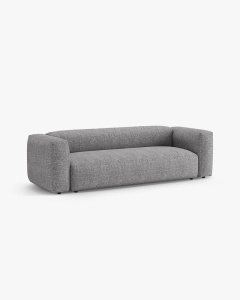 CANAPEA EXTENSIBILA, CU 3 LOCURI, MARTINA, GRI GRAFIT, 264 CM, CU TAPITERIE DIN TEXTIL BOUCLE MONET, MICADONI - Img 2
