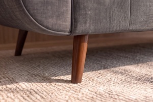 CANAPEA EXTENSIBILA DIVANI 220CM, 3 LOCURI, REALIZAT DIN LEMN SI TEXTIL FIN, CATIFEA, CULOARE GRI - Img 4