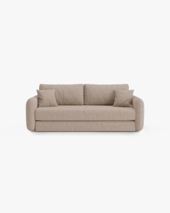 CANAPEA EXTENSIBILA DORMI, CAPPUCCINO, 225X94 CM, TAPITAT CU TAPITERIE DIN TEXTIL STRUCTURAT MOLYBDEN, MICADONI